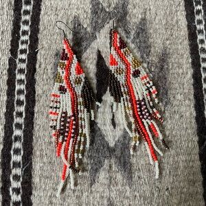 Funky hand beaded earrings